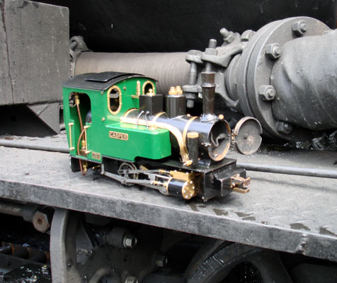 A close view of Casper sat on Vicki's running plate. June 2007. © Nigel Day