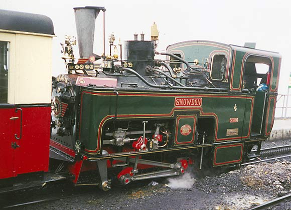 No.4 Snowdon at Snowdon Summit station with many of Nigel's brass additions to the loco. The presentation of the locomotive is first class and is a real credit to Nigel. © Nigel A. H. Day