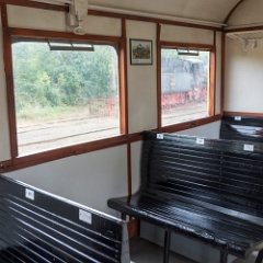 DSC3009  The spartan coaches in use on the tourist train. : Romania