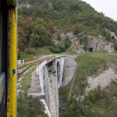 DSC3065  Viaduct and tunnel on the upper section of the line. : Romania