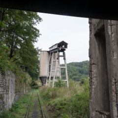 DSC3071  Remains of the mining industry on the approach to Anina. : Romania