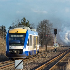 DSC0992  The Thale bound railcar eventually left the HSB train well behind. : Germany, HSB, Harz