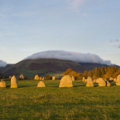 DSC5953  The stone circle at Castlerigg with Blencathra covered in cloud. : Lake District