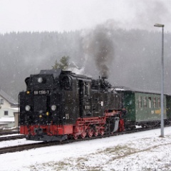 DSC6331  99 1785 rolls into Hammerunterwiesenthal station with the 13:36 from Kurort Oberwiesenthal. : Germany