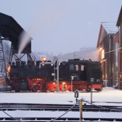 DSC6397  99 1785 takes water at Kurort Oberwiesenthal depot between duties. : Germany