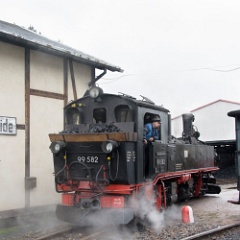 DSC6860  99 582 alongside the shed at Schönheide. : Germany