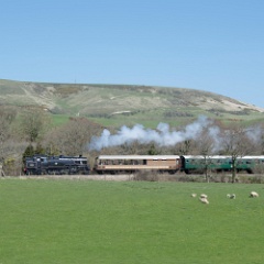 DSC1135  The 12:40 from Swanage near Harmans Cross behind 80104. : Swanage